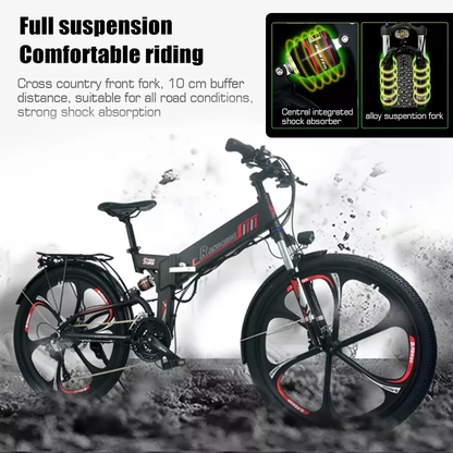 Folding E-Bike with 17AH Battery – Perfect for Adults  RANDRIDE 750W 26"