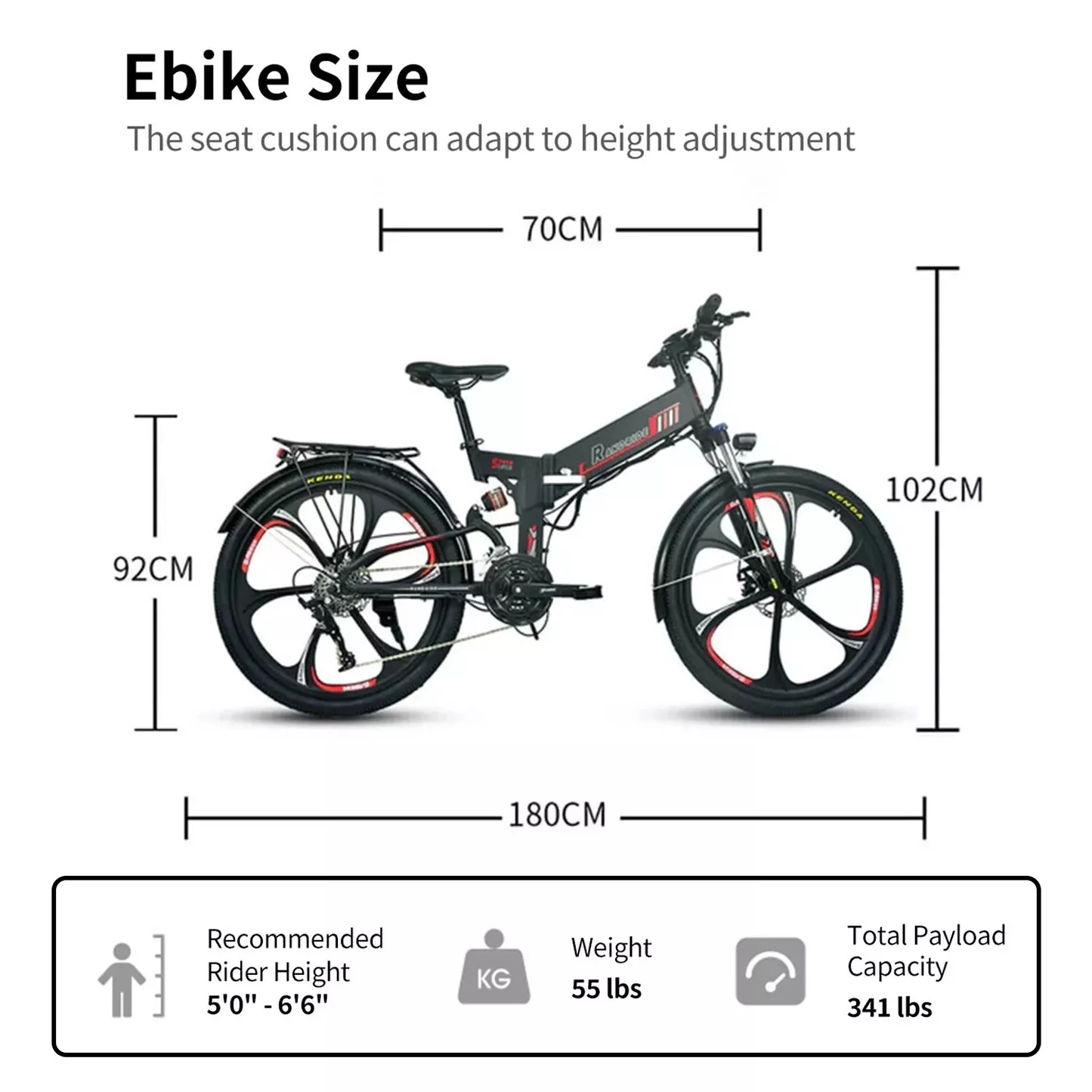 Folding E-Bike with 17AH Battery – Perfect for Adults  RANDRIDE 750W 26"